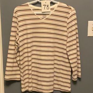 #73 Cotton Stripe Vneck